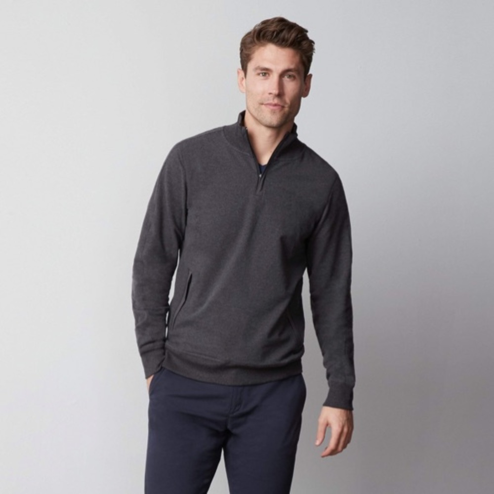Mack Weldon Ace Quarter Zip Shirt Gray Size Large